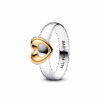 Radiant Two-tone Sliding Heart Ring - Image 2