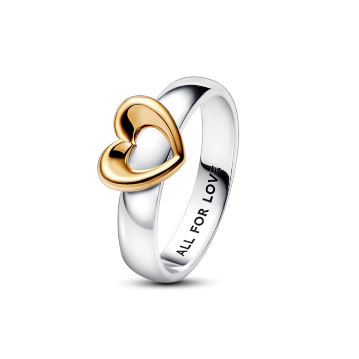 Radiant Two-tone Sliding Heart Ring