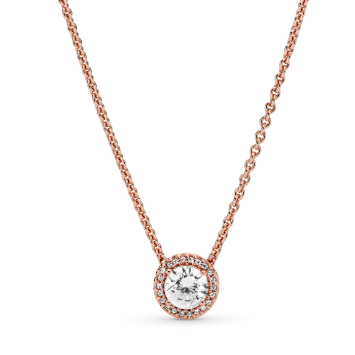 Round Sparkle Halo Necklace