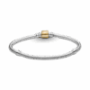 Pandora Moments Two-tone Barrel Clasp Snake Chain Bracelet - Image 3